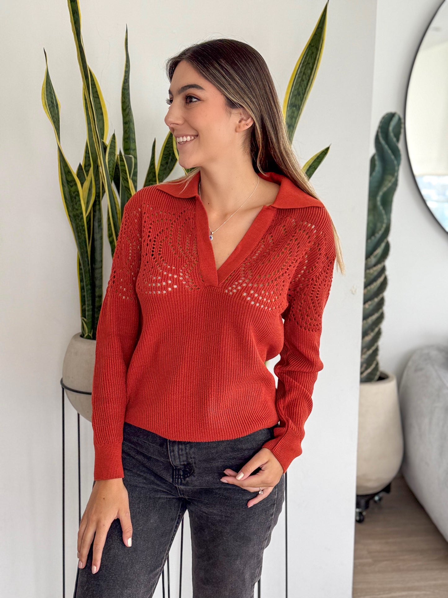 Tokio Polo Sweater Terracota