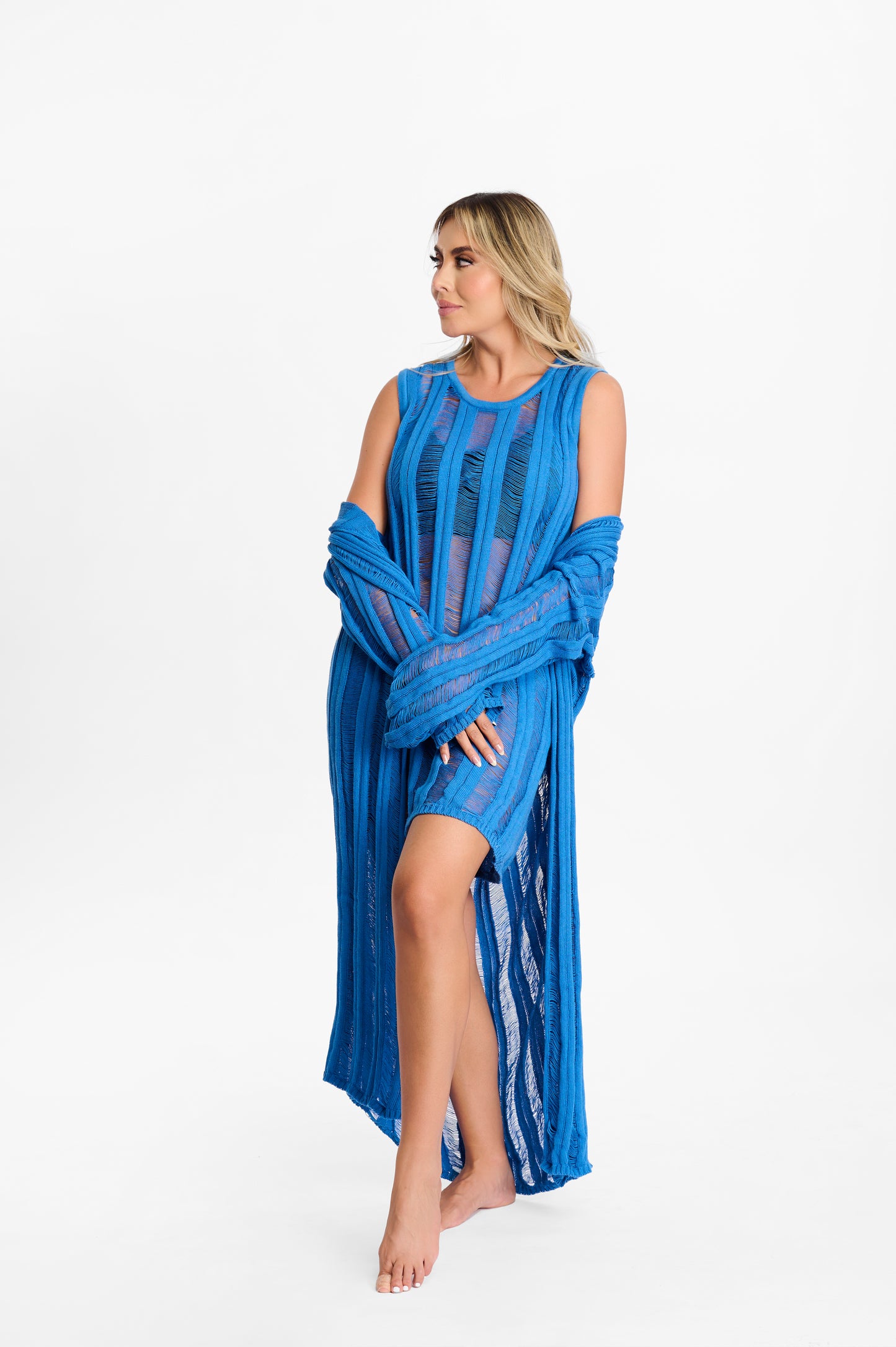 Set Fifi Azul: Cárdigan + Vestido