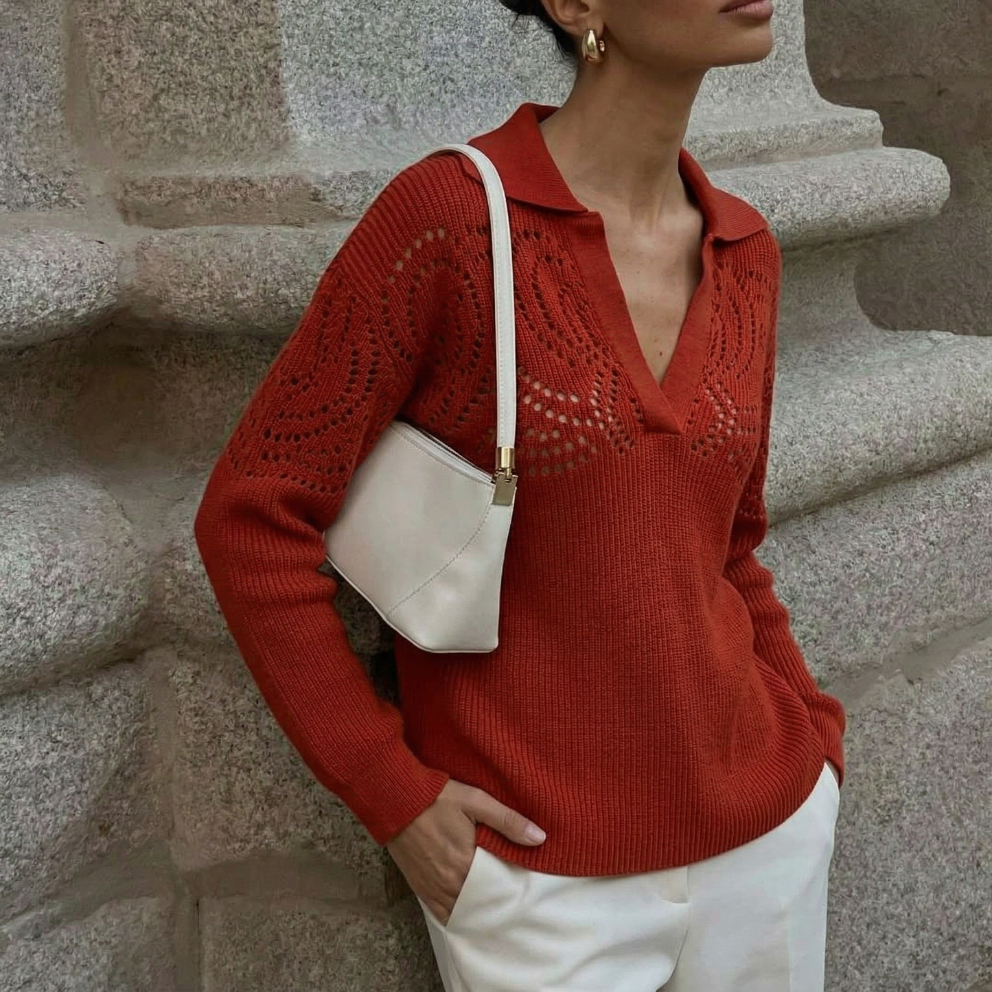 Tokio Polo Sweater Terracota