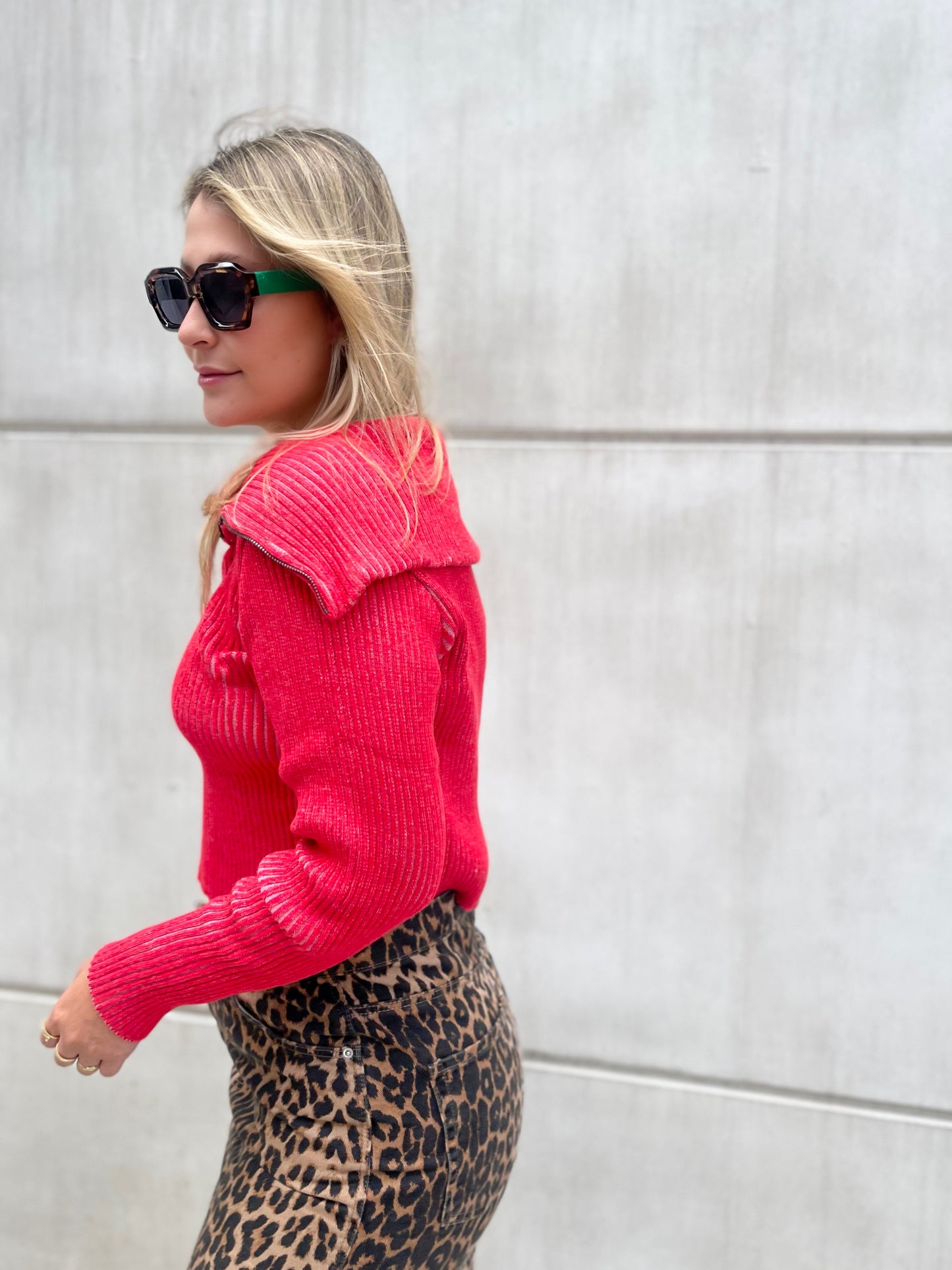 Amalfi Jacket Crop Rojo y Rosado