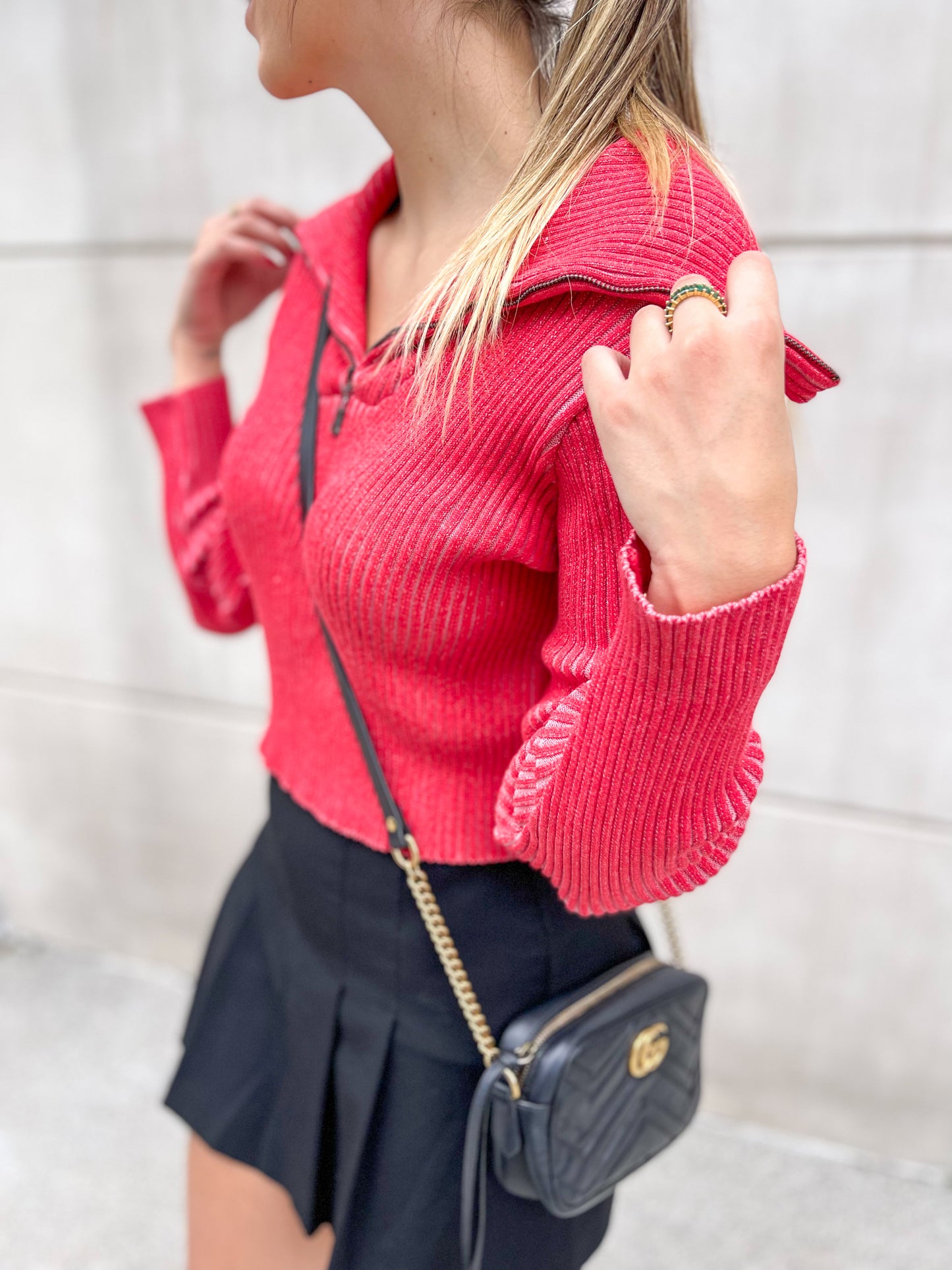 Amalfi Jacket Crop Rojo y Rosado