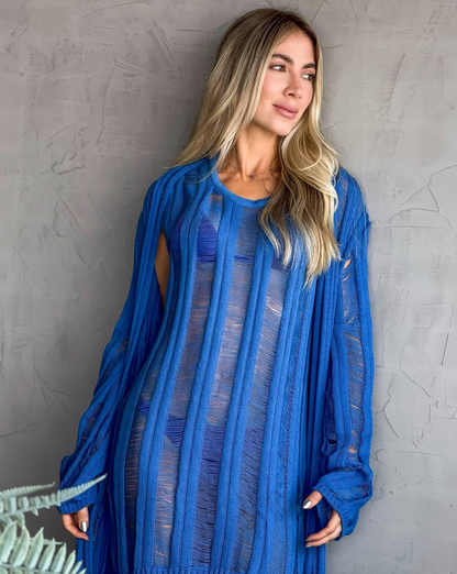 Set Fifi Azul: Cárdigan + Vestido