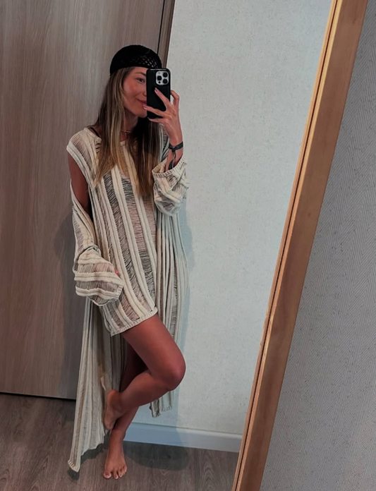 Set Fifi Gris: Cárdigan + Vestido